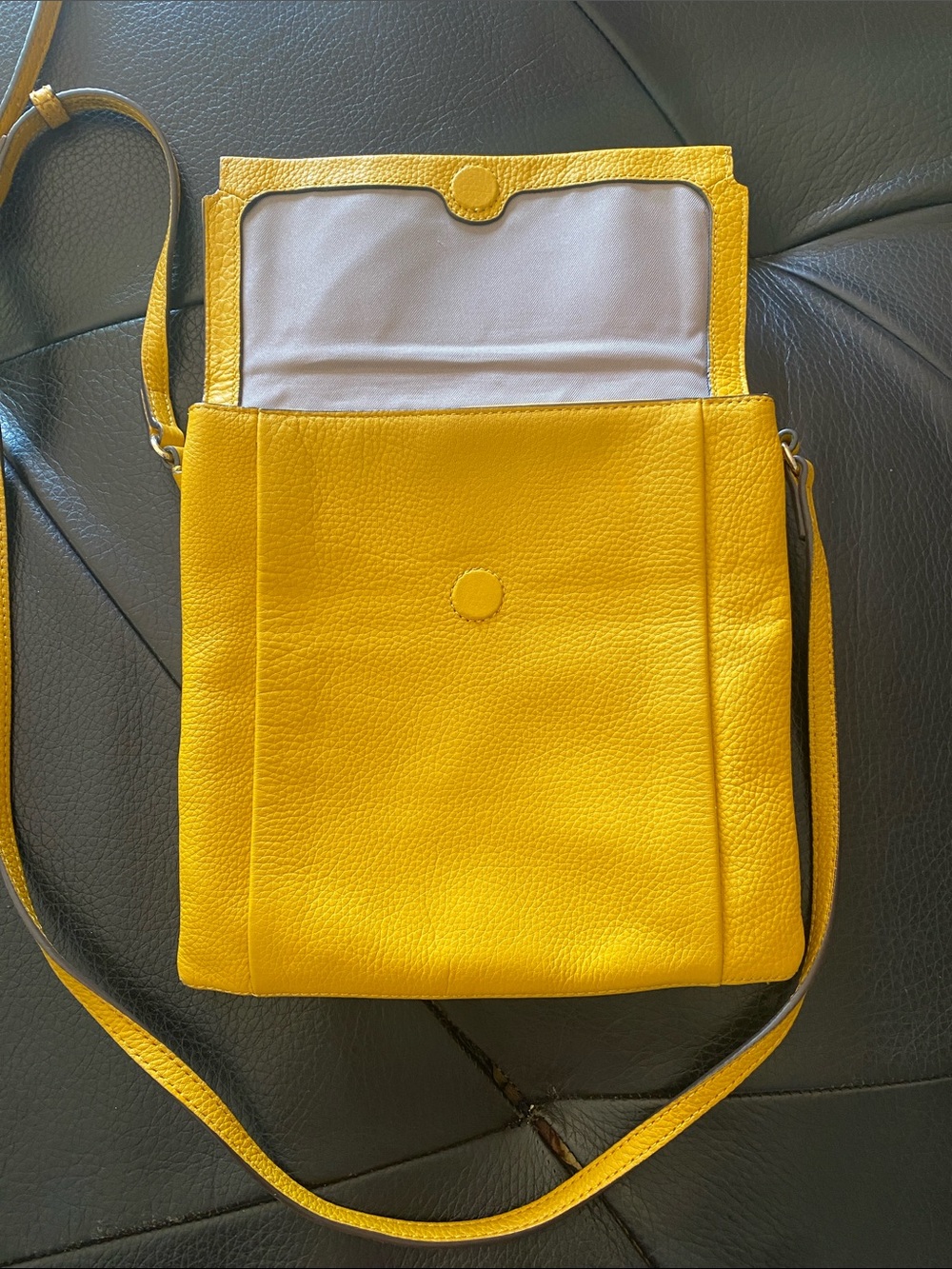 Vince Camuto Bright Yellow Pebbled Leather Crossbody